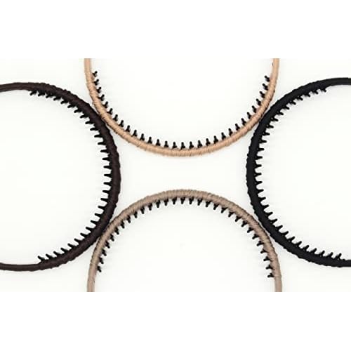 4pcs Hairbands for Women, Non-Slip Zig Zag Headbands, Adjustable Teeth Comb Hair Hoop, Daily Use, Yoga, Spa, Parties, Resin Cotton Blend