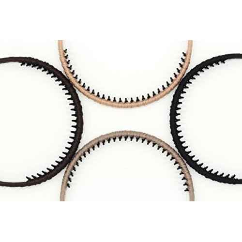 4pcs Hairbands for Women, Non-Slip Zig Zag Headbands, Adjustable Teeth Comb Hair Hoop, Daily Use, Yoga, Spa, Parties, Resin Cotton Blend