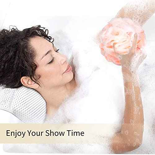 Bath Loofah Sponge Body Scrubber Shower Sponge Exfoliating Mesh Pouf Shower Ball Bath Sponges for Women and Men Bathing Accessories (4Pack 50G Colorful)