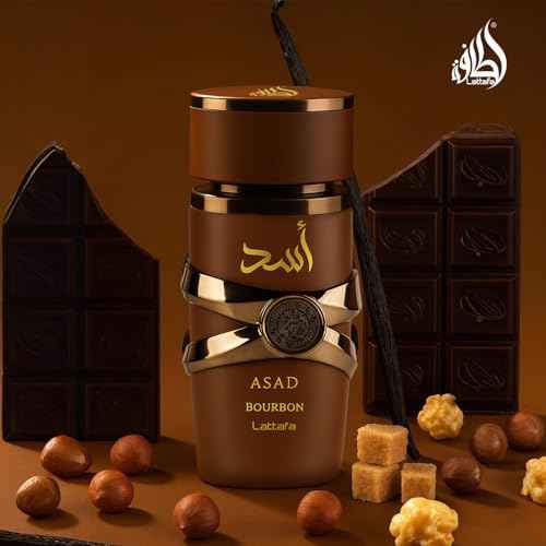Lattafa Asad Bourbon for Unisex Eau de Parfum Spray, 3.4 Ounce / 100 ml