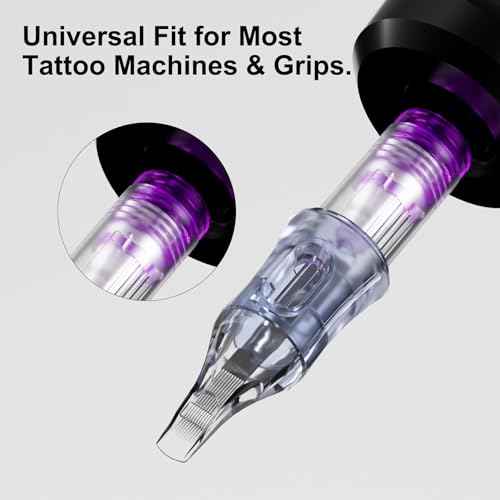 BRONC 50PCS Tattoo Cartridge Needles 1011RL - 11RL #10 Bugpin 0.30mm 11 Round Liner Disposable Tattoo Needles for Rotary Tattoo Machines