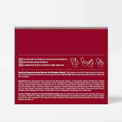 Mediheal Gift Edition Madecassoside Pad, Vegan Face Gauze Pads with Centella Asiatica - Improve Uneven Skin Tone, Remove Blemishes,100 Pads