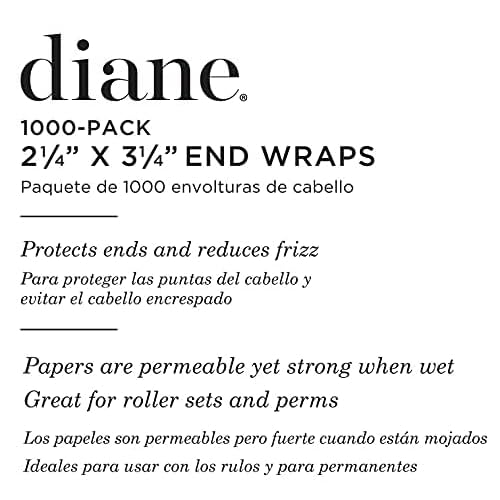 Diane End Wraps for Styling Hair in Salon or at Home 2.25 inch x 3.25 inch, White, 1000 Count(Pack of 1)