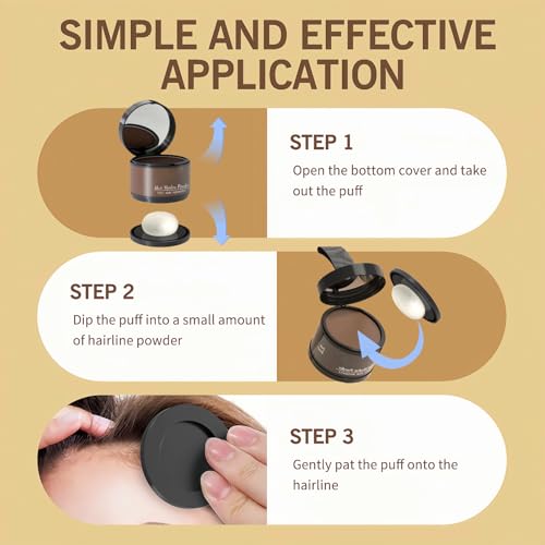 gowwim Hairline Powder(Dark Brown) Hair Root Dye, Instantly Hair Color Shadow Cover Gray Hair Root, Hair Touch-Up, Thin Hair Powder 4 g