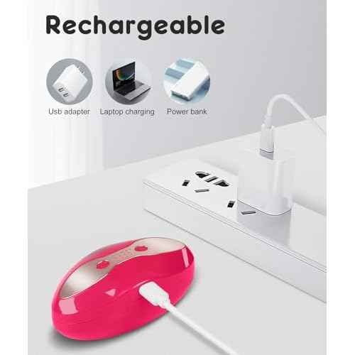 FERNIDA Red Light Lip Therapy for Women Rechargeable Lip Device with Heated Eye Care, Improve Lip Color & Smooth Lip Wrinkles, Red