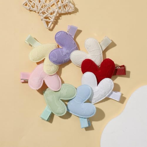 5pc Cute Valentine's Heart Hair Clips Glitter Heart Shaped Hair Barrettes Snap Hairpins for Little Baby, Teen, Toddler Girls, Kids Small Love-Themed Hair Accessories Gift (A)