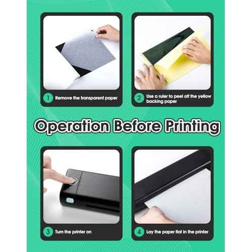 Phomemo Tattoo Stencil Printer, M08F Wireless Thermal Tattoo Printer with 10pcs Transfer Paper, Compatible with Phone/Tablet/PC, Tattoo Supplies for Tattoo Artists, AI Image Generation, Black & Green