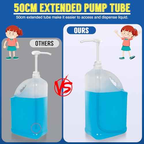 2 Pack 5 Gallon Pump Dispenser 38-400 1 oz Dispenser Pump for Large Gallon Bucket with 50cm Extended Tube, Cap to Avoid Dripping, Great for Shampoo, Conditioner, Bleach Liquid, Laundry, Detergent, Oil
