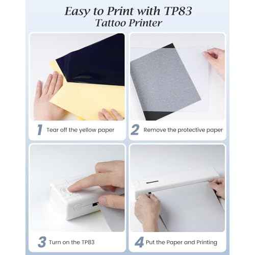Tattoo Stencil Printer, Upgraded Thermal Tattoo Printer Machine with 10pcs Transfer Paper, Wireless Bluetooth Tattoo Printer for Tattoo Artists & Beginners, Compatible with iPad Phone PC