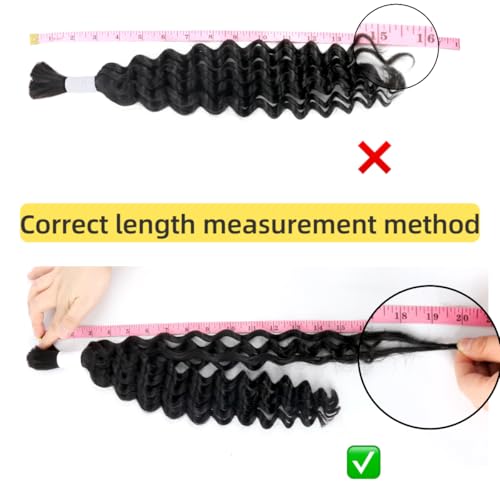 Deep Wave Human Braiding Hair 28Inch 2 Bundles 100g Bulk Human Hair for Braiding No Weft Human Braiding Hair for Boho Braids Wet and Wavy 100% Brazilian Virgin Curly Hair for Braiding Hair Extensions