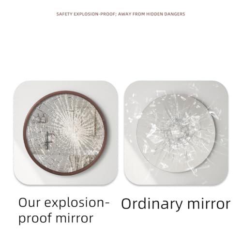 Round Wall Mirror 20/30 Inch Walnut/Oak Wood Grain Rustic Framed Vanity Wall Mounted Bathroom Brown Farmhouse Mirror for Living Room Mantel Entryway Bedroom Hallways (Oak, 30" L x 30" W)