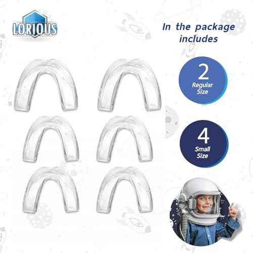 Moldable Mouth Guard for Teeth Grinding and Clenching ? Custom Fit, Boil and Bite, Night and Day Use, 6 Pack in 2 Sizes for Kids and with Small Mouths