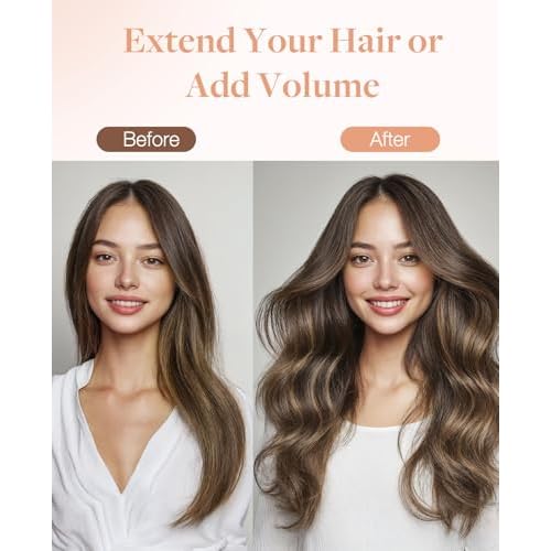 GOO GOO Invisi Edge Tape in Hair Extensions Human Hair, 4/27/4 Balayage Chocolate Brown to Caramel Blonde 20pcs 18inch 50g, Virgin Remy Hair, Seamless Injected Tape, Natural Look