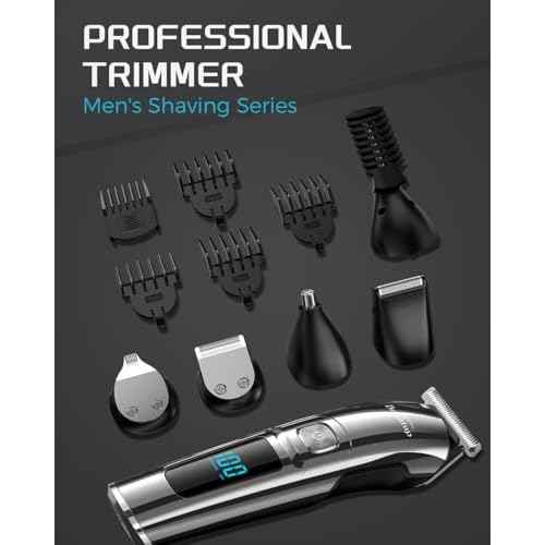 Brightup Beard Trimmer for Men - Electric Razor & Shaver, Cordless Hair Clippers Trimmers Set, IPX7 Waterproof Mens Grooming Kit for Shaving Face, Mustache, Body, Ear, Nose Hair Trimmer, Gifts for Men
