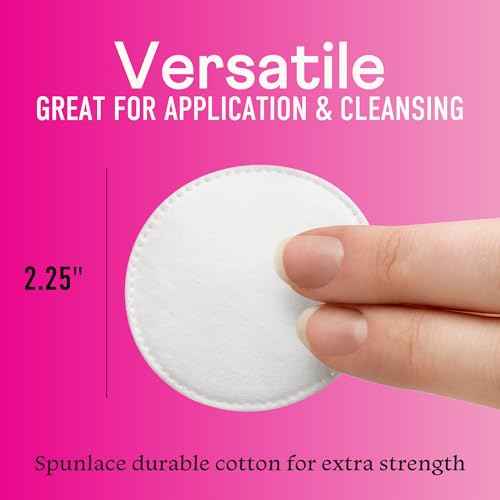 Swisspers Premium Cotton Rounds - 100% Chlorine Free Cotton Face Pads for Makeup, Nail Polish Removal - Dermatologist Tested and Hypoallergenic, Made in USA - 100 Pads (Pack of 3)