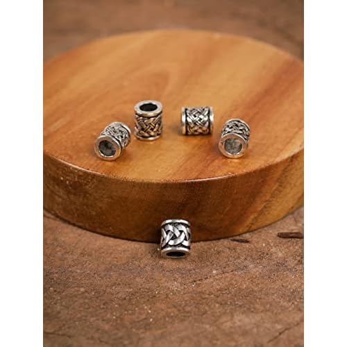 HAQUIL Hair clip Celtic Beads Antique Norse 5 pcs Viking Combo Beads Hair Pin Quick Beader Triquetra Knots Hair Beads Lock