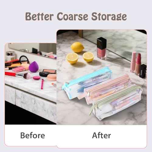 4Pcs Travel Makeup Bag,Toiletry Bag Mesh Portable Clear Cosmetic Bags make up bags Pencil Case Makeup Brush Bag Travel Accessories Storage Bag for Women Home Office