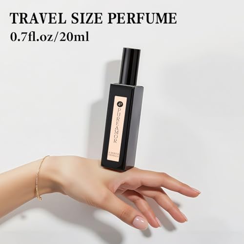 Amber Vanilla Perfume for Women, Coffee Scented Fragrance with Warm Amber & Sweet Vanilla Notes, Long Lasting Extrait de Parfum, Advanced Fragrance Travel Size 0.7 oz Eau de Parfum Spray