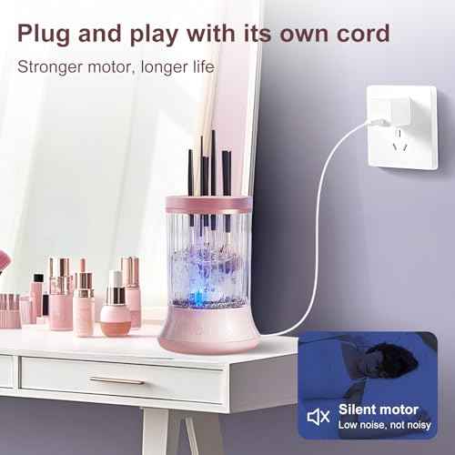 GKZ Electric Brush Cleaner Machine, High Speed Fast Cleaning Plug-in Power Brush Cleaner Ideal for Makeup Brushes & Sponges ? Perfect for Home & Professional Use
