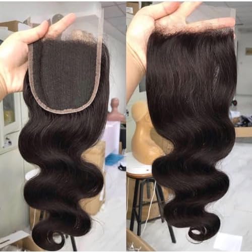SKINLIKE Real HD Swiss Lace Closure Human Hair 5x5 Lace Closure with Clean Hairline Much More Density Full Cuticle Aligned Brazilian Human Hair Body Wave Style (20inch, HD BW 5x5 lace clsoure)