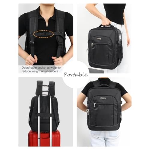 TANTO Makeup Backpack Makeup Artist Bag Professional Extra Large Cosmetic Bag Travel Train Case Storage Organizer Double-Layer Large Capacity Cosmetic Case with 4 Pouch(Black)