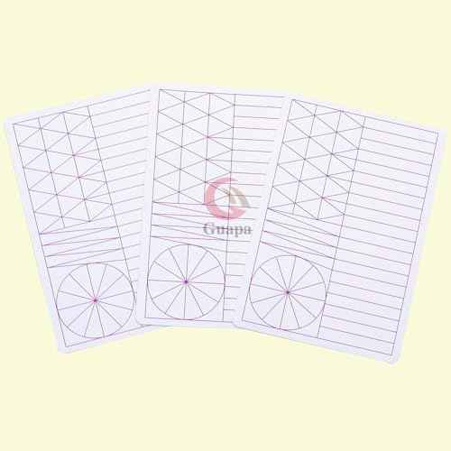 3pcs Microblading Nano Hair Stroke Practice Skin Practice Skin Soft Silicone White Tattoo Practice Skin Pre-printed Double Sides Designs Training Pads for Tattoo Practice (Hairstrokes Purple Outlines)