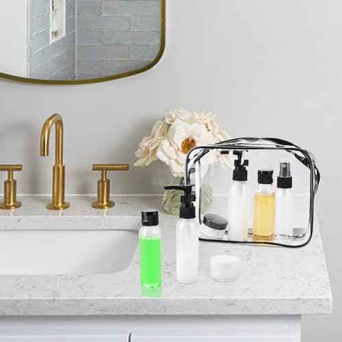 Cosywell Travel Size Bottles for Toiletries 13 Pack 2oz TSA Approved Toiletry Bottles Leak Proof Travel Kit for Women Men TSA Clear Toiletry Bag Shampoo Lotion Skincare Cosmetic Container