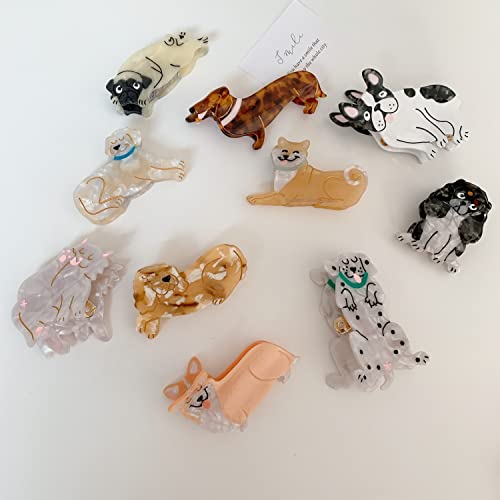 Dachshund Dog Hair Clips,Small Claw Clips for Girls,Acetate Hair Clips for Women,S10