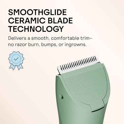 MERIDIAN The Trimmer Original - Body Hair Trimmer for Men, Electric Shaver for Pubic Hair, Chest, Legs & Bikini, Waterproof & Rechargeable, Sage