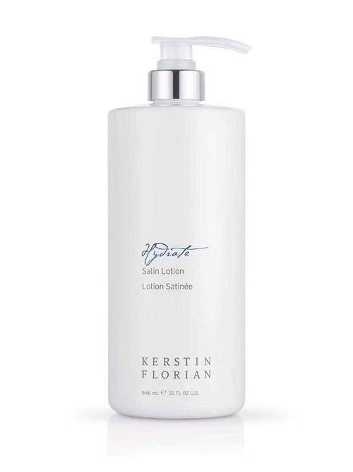 Kerstin Florian Satin Lotion | Lightweight Body Moisturizer with Aloe & Jojoba Oil | Soothes Dry Skin | 32 fl oz