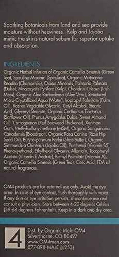 Organic Male OM4 Sensitive Step 4 - Sea Essentials Calming Moisturizer - Ultra soothing moisturizer for Men with Sensitive Skin