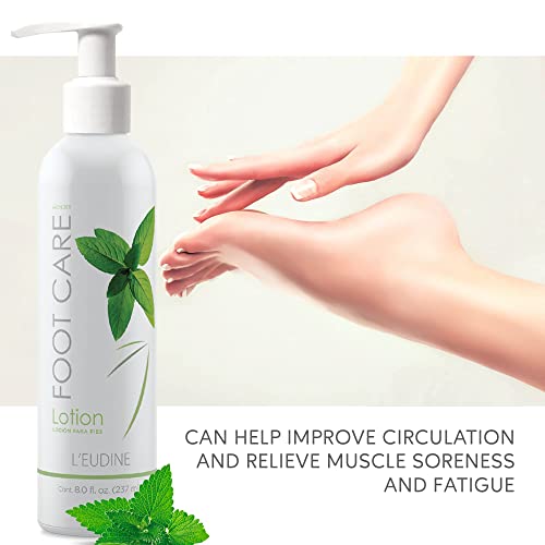L¡¯EUDINE Foot Lotion ? Pack of 6 - Foot Care Cream with Arnica, Cocoa Seed Butter, Vegetable Glycerin, Mint ? Foot Lotion for Dry Cracked Feet and Calluses ? Refreshing and Moisturizing Foot Cream