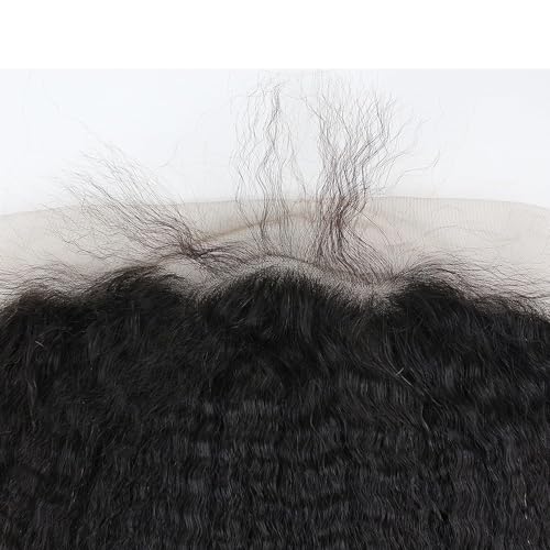 Dreambeauty 13¡¿6" Transparent Full Lace Frontal Closure Kinky Straight Ear to Ear Free Part Unprocessed Brazilian Virgin Human Hair Extensions With Baby Hair Bleached Knots Natural Color (18 Inch)