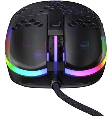 XTRFY MZ1, Ultra-Light Wired Gaming Mouse, Cutting-Edge Pixart 3389 Sensor, Unique Shape for Optimum Aim, Adjustable RGB Lighting, White Rail Edition