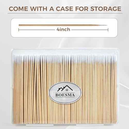 400Pcs Pointed Cotton Swabs in Storage Box - Precision Microblading Cotton Swabs with Wooden Sticks for Makeup, Cleaning Nail Polish, Eyebrow, Tattoo Permanent Supplies, Craft