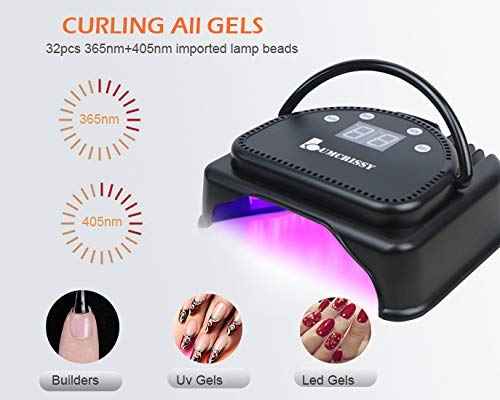 Professional Nail Lamp for Gel Nail.Lumcrissy UV LED Nail Dryer,Nail Lights for Gel Nails Polish,32PCS Premium Light Beads with Metal Cover(Not Cordless,Needed Plug in)