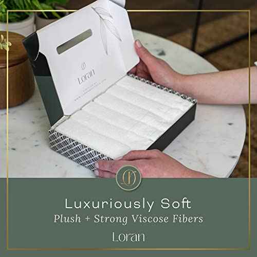 White Washcloths Set of 6 Soft Facial Cloths 10¡± x 10¡± 100% Viscose Derived from Bamboo Spa-Like Feel Silky Face Cloth for Skin Cleansing