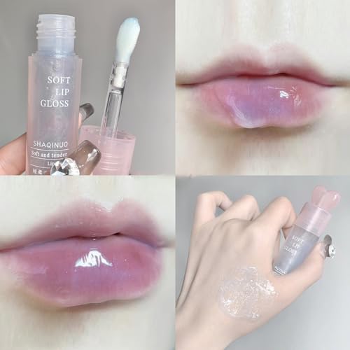 Dulele 6 PCS Hydrating Shimmer Lip Gloss Set, Big Brush Head Glitter Shiny Non-Sticky Lip Oil, Liquid Lipstick, Lip Glaze Makeup Cosmetic (A, M)