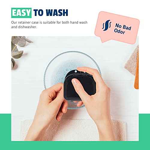 Retainer Case - Pack of 2 - Odorless Mouth Guard Case-Retainer Holder-Ventilated, Durable & Hygienic Night Guard Case for Carrying and Protecting Braces, Partial Dentures & Aligners-3.14 x 3.14 x 1.1