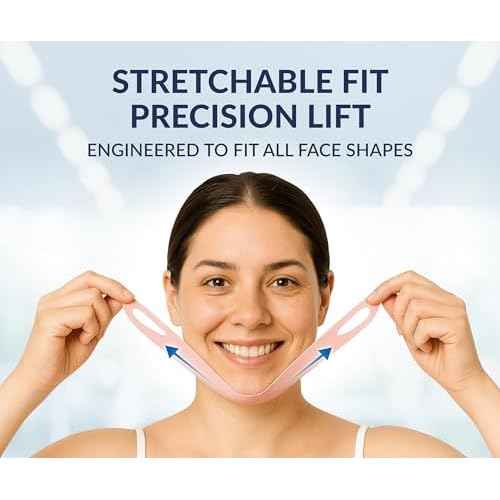 STYLIA V Line Lifting Collagen Mask - Lift, Firm & Contour Jawline - Tightening Double Chin Strap with Hyaluronic Acid & Aloe - Neck Lift & Face Tightening Mask - Jawline Shaper Face Lift Tape (10PC)