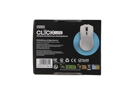EPOMAKER Click Lite Wireless Gaming Mouse, 800 to 12,000 DPI Adjustable, PAW3311 Sensor, 500mAh, 59g, 2.4G/BT/USB-C Rechargeable Wireless Mouse with 5 Programmable Buttons for PC/Mac/Linux (White)