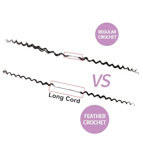 Spanish Curly Feather Crochet Boho Hair For Braiding Pre-Separated Water Wave Human Hair Long Cord Pre-Looped Reusable Feather Crochet Hair Extensions 16Inch 50g 60Strands