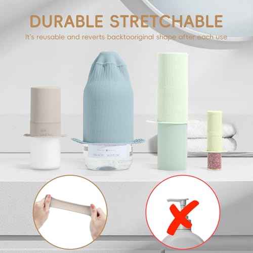 Bottle Covers for Travel, Leak Proof Elastic Sleeves, Travel Size Container Covers, Holiday Essentials for Women, Multiple Sizes Cover Suit for Various liquids Toiletries Bottles (8pcs)