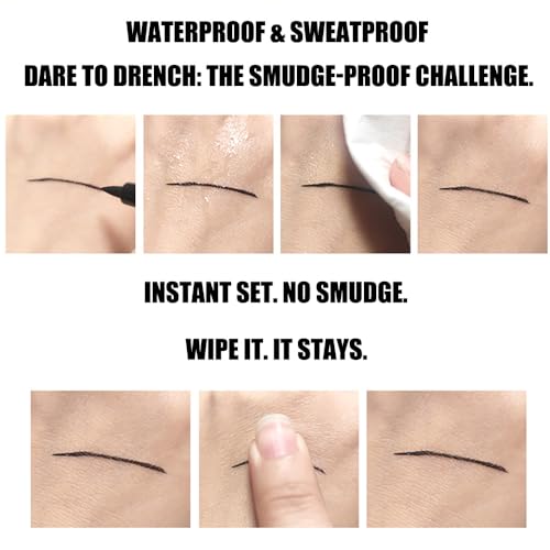 Gnker Eyeliner Waterproof Professional Liquid Long Lasting Cosmetics Eye Liner Pen Black 12 pcs