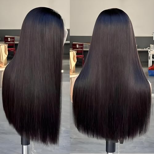 VibeFusion 13x4 HD Transparent Lace Front Human Hair Straight Wig 200% Density Glueless Pre-Plucked Pre-Cut 16 Inch Women's Wig