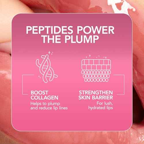 BUXOM Full-On Plumping Lip Cream, Hydrating Lip Plumper Gloss with Peptides & Hyaluronic Acid, High-Shine Tinted Formula for Fuller, Softer Lips, Cruelty-Free