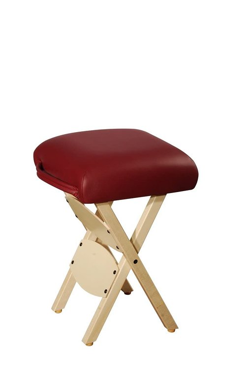 Wooden Handy/Folding Massage Stool Burgundy
