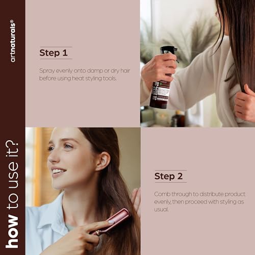Artnaturals Thermal Hair Protector Spray - (8 Fl Oz / 236ml) - Heat Protectant Spray against Flat Iron Heat - Argan Oil Preventing Damage, Breakage and Split Ends - Sulfate Free (ANHA-0801)