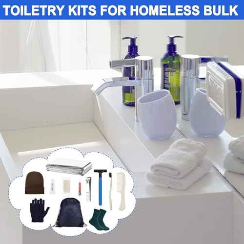 Coume 288 Pcs/24 Set Homeless Care Package Supplies Bulk Winter Hygiene Kit for Homeless Care Included Drawstring Bags Blankets Winter Item Sets and Toiletry Kits for Men Women