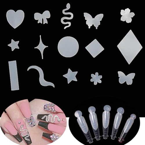 Dual Forms Pads for Polygel Clear Nail Extension Kit Silicone french tip nail stickers(2 boxes silicone sticker)